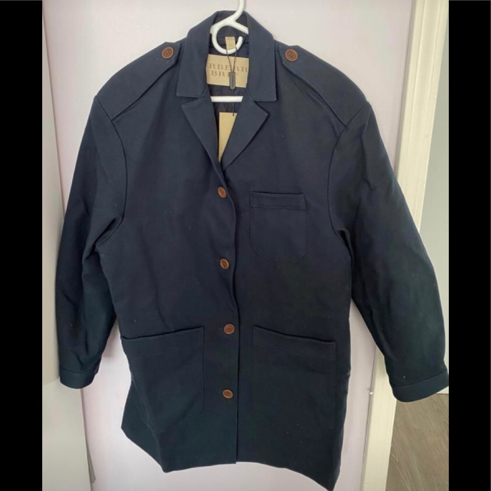 Women’s Burberry Brit Cassbury Blue Indigo Coat Size 8
